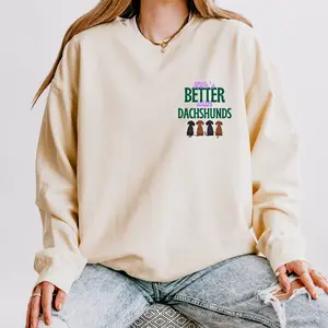 Dachshund Lover Sweatshirt, Dog Mom Gift, Dachshund Crew, Dachshund Sweater, Dachshund Sweatshirt, Wiener Dog Sweatshirt, Dachshund, Wiener Dog, Wiener Dog Gifts, Dog Lover Gift, Life is Better With Dachshunds, Comfort Colors, Dogs, Pets