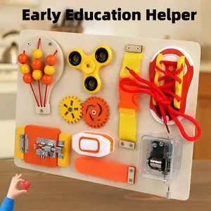 Wooden Montessori Busy Board Set, Sensory Activity Board, Multifunctional Sensory Toy for Kids 3-6, Hand-Eye Coordination & Focus Training, Ideal Gift for Holidays