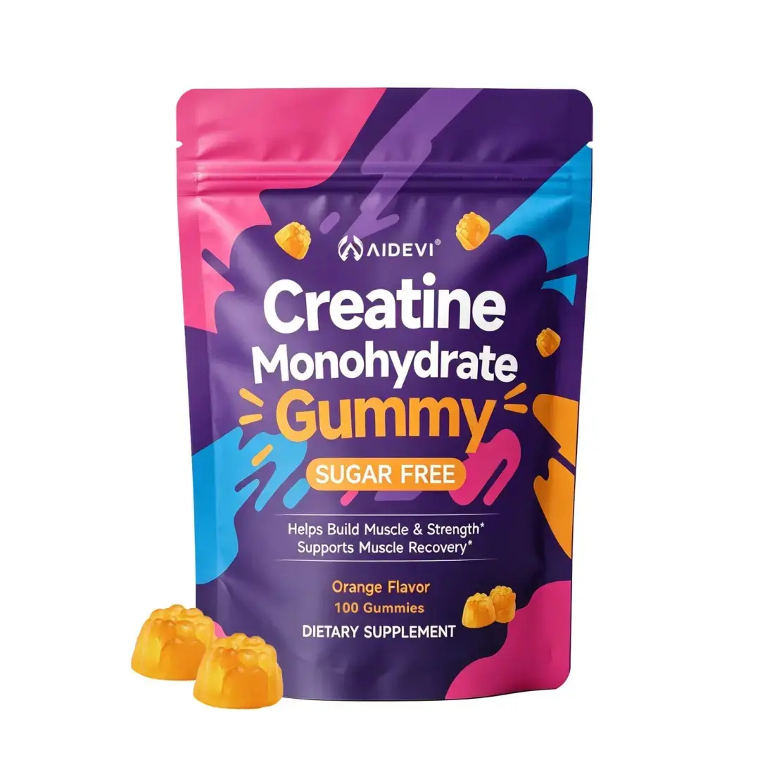 AIDEVI Creatine Gummies 100 Count, Creatine Monohydrate Gummies Orange Flavor, 25 Day Supply Workout Supplement for Muscle Support & Performance