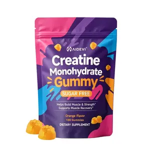 AIDEVI Creatine Gummies 100 Count, Creatine Monohydrate Gummies Orange Flavor, 25 Day Supply Workout Supplement for Muscle Support & Performance