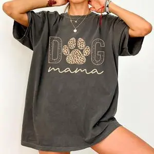 Dog Mama, Retro, Vintage Tshirt, Women's T-shirt, Mother's Day Gift, Versatile Unisex Wear, Work From Home Wear, Classic Cotton, Comfort Top, Unisex