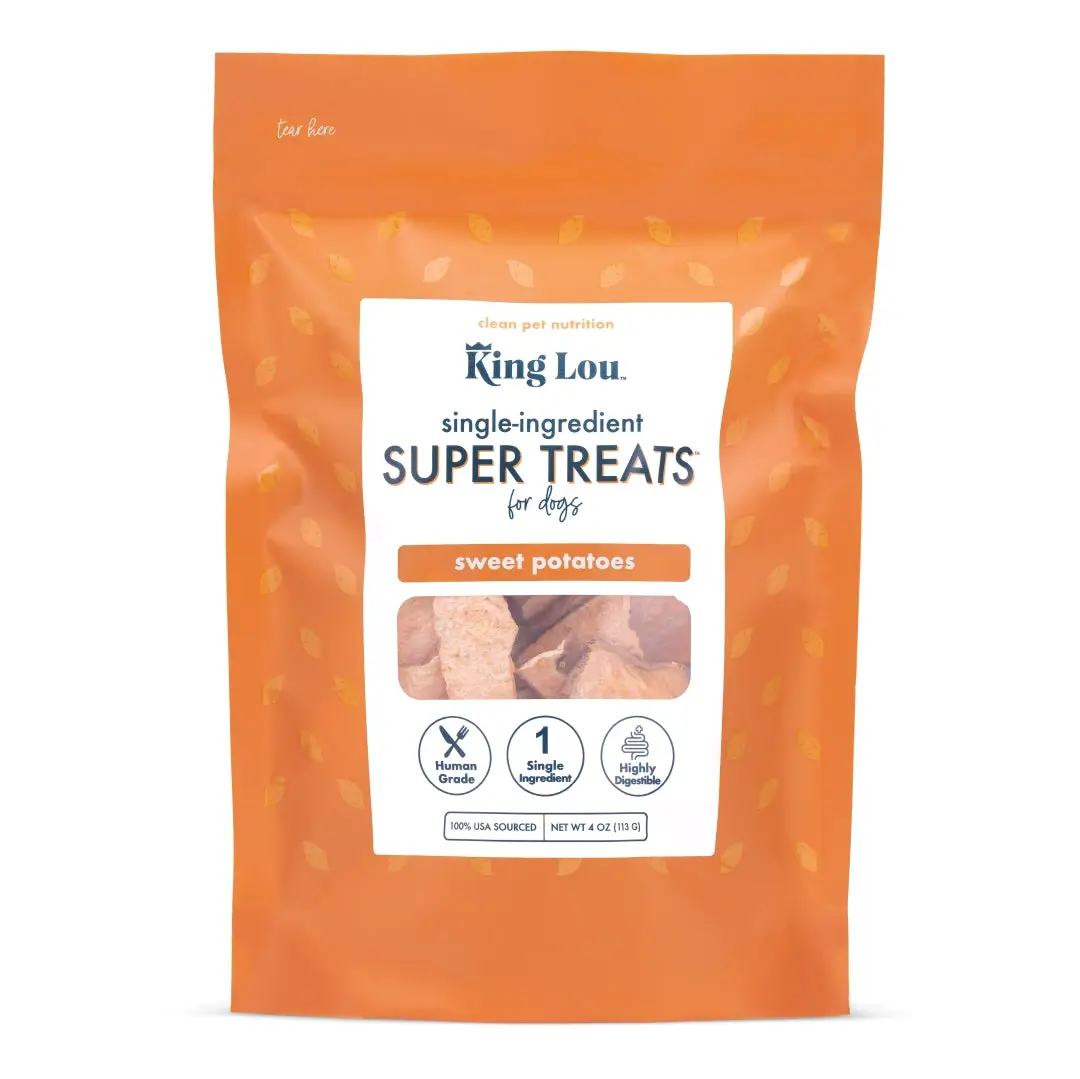 King Lou Sweet Potato Chips Treats for Dogs - Single-Ingredient, Low-Temperature Dehydrated, Supports Healthy Digestion single ingredient