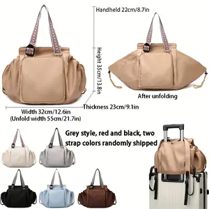 Handheld Gym Bag, Expandable Mommy Bag, Solid Color Simple Backpack, Suitable for Parenting, Daily Commuting, Large Capacity Women's Backpack for Travel
