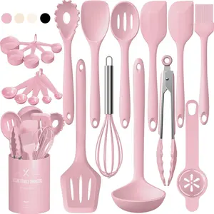 Complete Silicone Cooking Tool Set, Heat Resistant & Dishwasher Safe, BPA Free Spatula, Tweezers, Spoon, Pot Lid Lifter, Kitchen Essentials, Kitchen Cooking Accessories