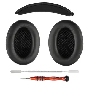 JoesGEcom Premium Ear Pads Cushions + Headband Replacement Kit for QuietComfort 35 QC35 & QC35 ii Over-Ear Headphones – Black