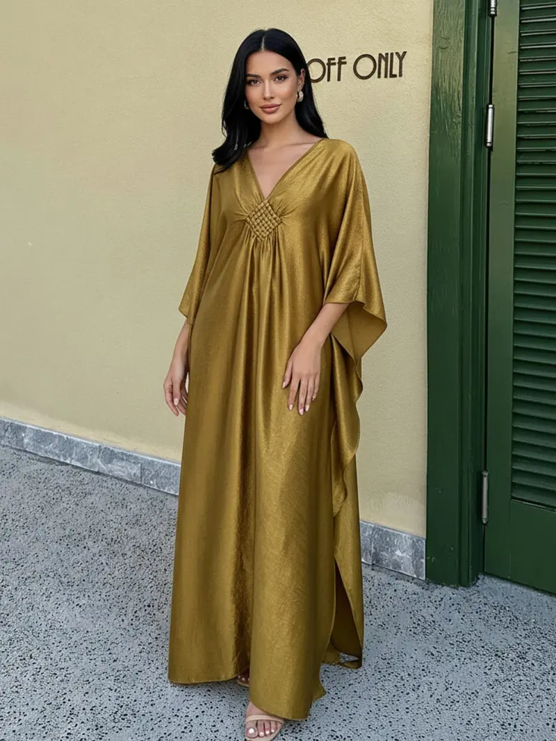 Gold & white caftan dress - TikTok Shop Gold & white caftan dress - TikTok Shop