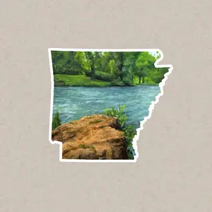 Arkansas Sticker + Vinyl Decal - Original Design, Water Resistant, Ideal for DIY Projects, Ideal for Laptops, Water Bottles & Scrapbooking