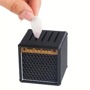 Vintage Guitar Pick Holder Box, Portable Guitar Picks Stand, Retro Speaker Design, Gift for Guitar Lovers, No Ca Prop 65 Warning