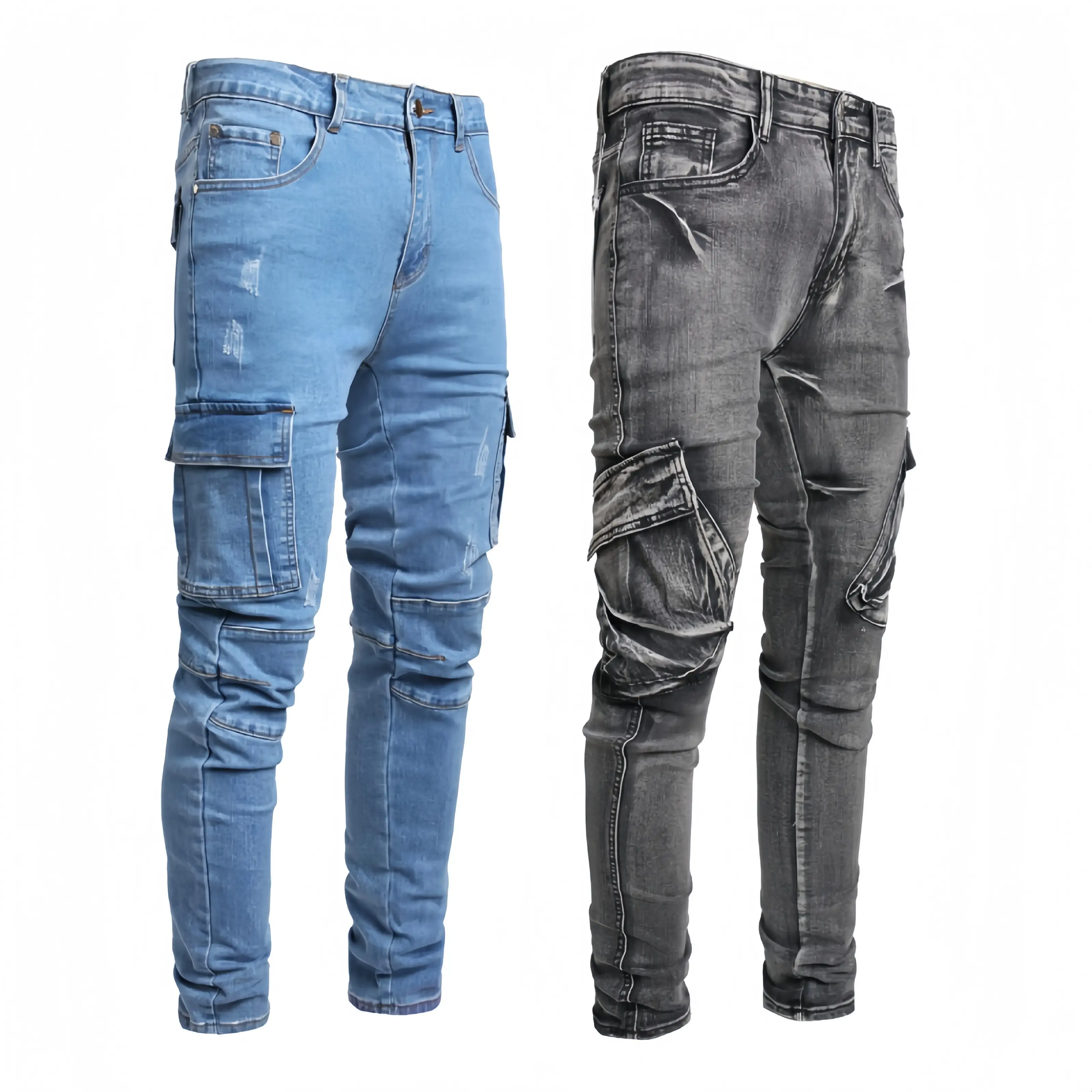 (2 Pack)GREY CARGO-Mid Blue