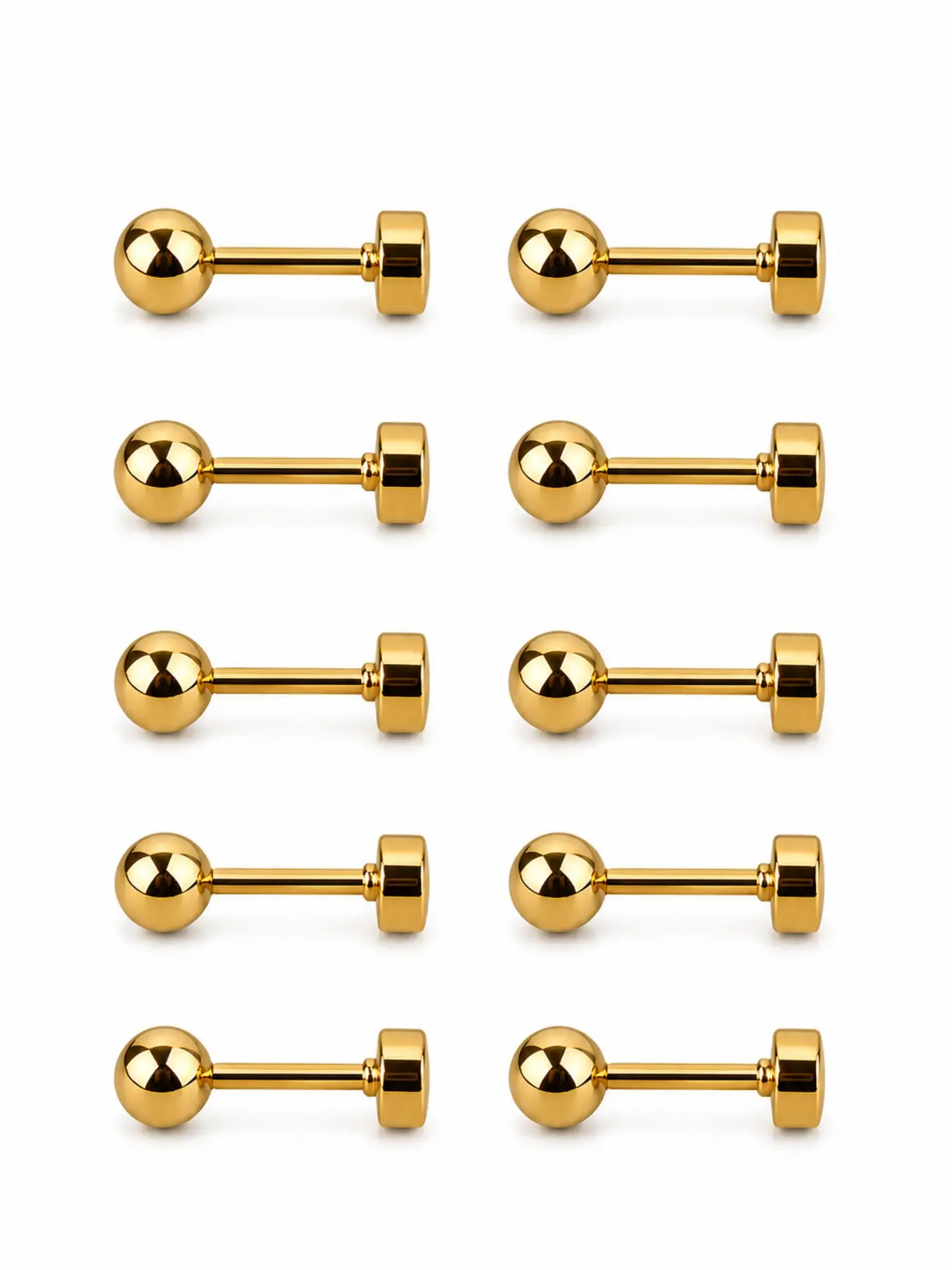 Stainless Steel Ball Stud Earrings Set, Hypoallergenic Durable Fashion Classic Style, Unisex Casual Jewelry, Fashionable Jewelry Accessories for All Seasons, Casual Trendy Jewelry, Studs Earrings