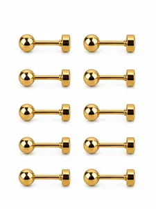 Stainless Steel Ball Stud Earrings Set, Hypoallergenic Durable Fashion Classic Style, Unisex Casual Jewelry, Fashionable Jewelry Accessories for All Seasons, Casual Trendy Jewelry, Studs Earrings