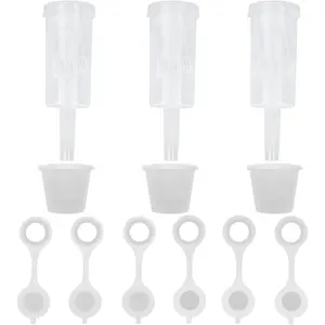 Airlock Set Three-Piece Airlock Drilled #6 Stopper and Grommet for Fermentation, Brewing Wine, Beer Making, Sauerkraut, Pickles, Etc. (3 Pack)