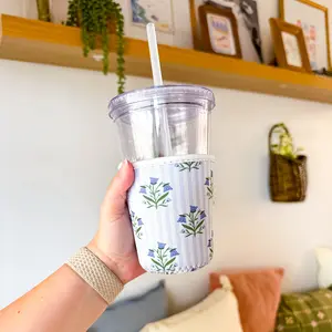 Blue Bellflowers | Reusable Coffee Sleeve