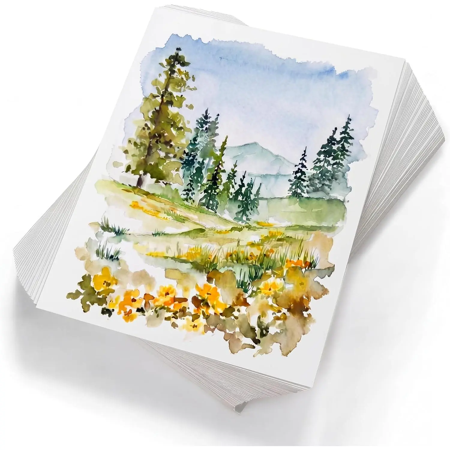 300 Pcs Bulk Watercolor Paper, 5x7 Inch White Cold Press, 110 lb (230 GSM) Acid-Free Paper for Beginner Watercolorists, Drawing & Craft Projects