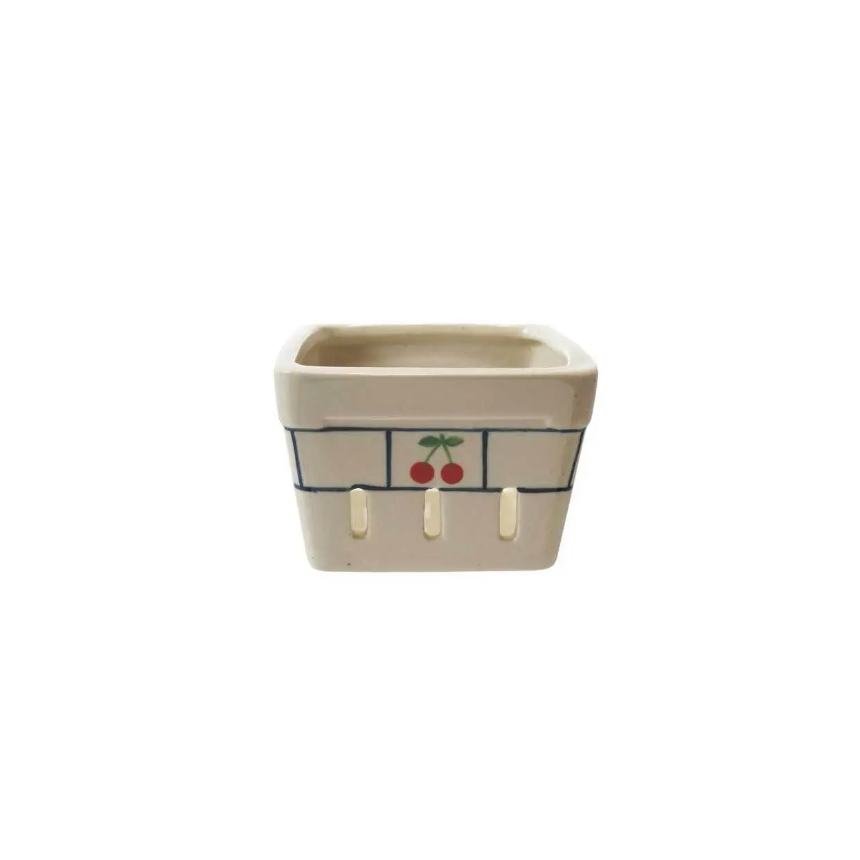 Hand-Painted Stoneware Berry Basket - Cherries Hand-Painted Stoneware Berry Basket - Cherries