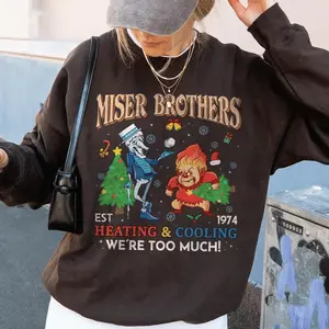 Retro Miser Brothers Heating and Cooling Sweatshirt, Vintage Christmas Tee, Heat and Snow Shirt, Funny Holiday Movie Sweatshirt Gift