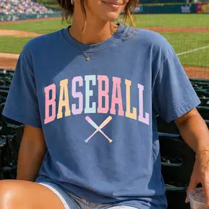 Baseball pastels clear film screen print
