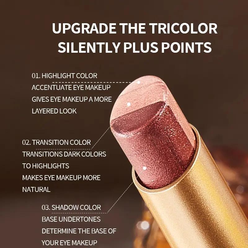 3-in-1 Beginner-Friendly Eyeshadow Stick, Quick-Set Smudge-Resistant Formula, One-Swipe Cream Shimmer Trio Shadow, Waterproof Long-Wear Liquid Eyeliner & Color-Shift Hydrating Lip Oil Makeup Kit