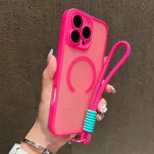 Luxury Matte Titanium Alloy Protective Phone Case, Shockproof Magnetic Wireless Charging, Glass Camera Lens Protection, Compatible with iPhone 17-11 Series Smartphone Accessories, Casing