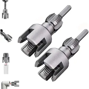 Integrated Internal & External Pipe Threading Tool, PVC Pipe Threader, Pipe Threading Tool, 1/2'' 3/4'' Dies Electric Drill Compatible for Home Repair