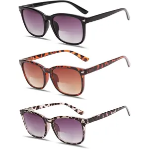 3 Pack Bifocal Reading Sunglasses for Women,UV400 Protection Spring Hinge Sun Readers Glasses for Outdoor