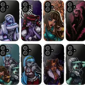 Monster Queens Gothic Phone Case for iPhone 17 16 15 14 13 12 11 Pro Max SE | Creepy Cute Y2K Anime Aesthetic Cover | Pink Punk Alt Girl Protective Shell