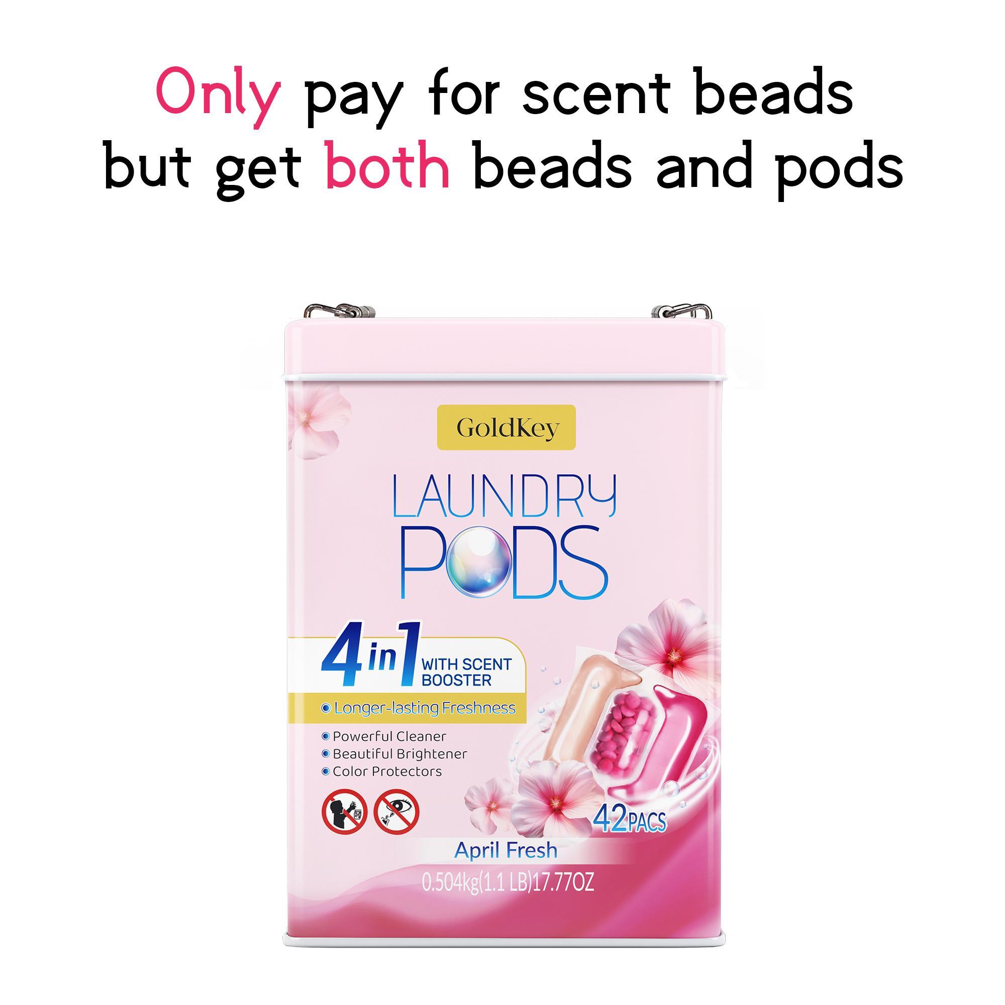 GoldKey 4-in-1 longer lasting floral fragrance stronger cleaning power color protector brightener of clothes 42 pieces l