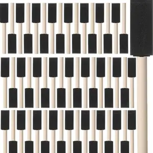Foam Paint Brushes | 50 Pack | Foam Brushes 1 inch | Sponge Brushes | Sponge Paint Brush | Foam Brushes for Painting, Foam Brushes for Staining, Paint Sponges, Foam Brushes for Mod Podge Brushes, Painting Wood Handle Foam Brushes