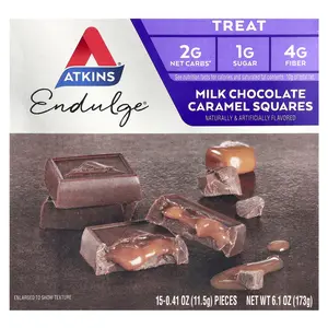Atkins Endulge®, Milk Chocolate Caramel Squares, 15 Pieces, 0.41 oz (11.5 g) Each