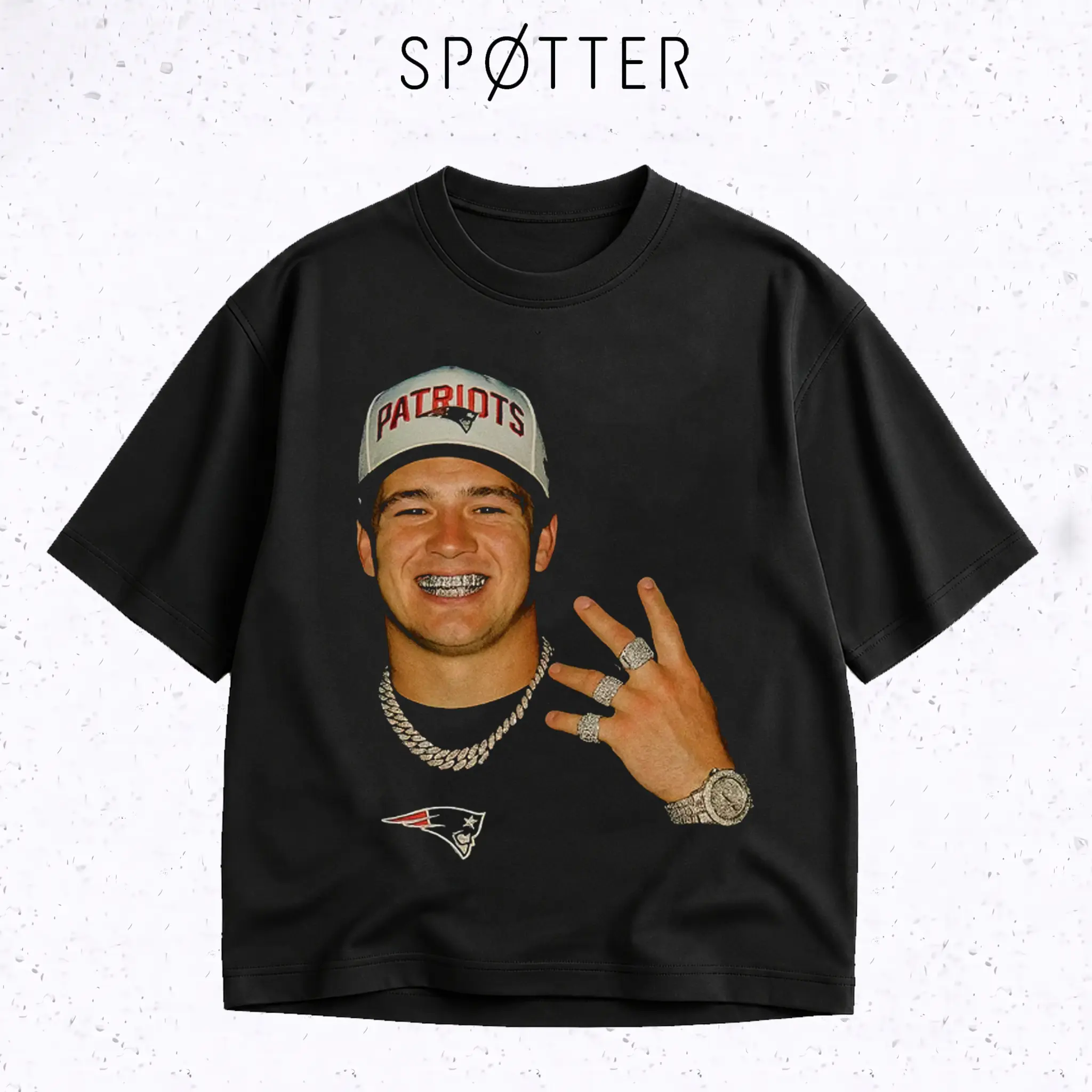 Drake Maye T-Shirt Vintage Patriots Football Sport Graphic Heavyweight Streetwear Casual Graphic Tee