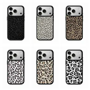 【Black Frame Transparent Magnetic Case】leopard print Phone Case iPhone17ProMax MagSafe Phone Case 16Pro Shockproof Case Compatible with iPhone15/14/13/12