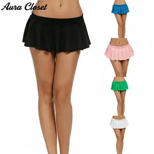 Ladies Mini Skirt, Dance Club Party Frill Short Skirts, Schoolgirl Pleated Micro Skirt