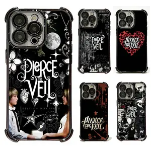 P-Pierce The Veil Band Phone Cases for IPhone 17 16 15 14 13 12 11 Promax Pro Plus Air & Samsung Galaxy S26 S25 S24 S23 S22 S21 FE EDGE Ultra Plus Clear TPU Shockproof Protective Cover Gift For Birthday Christmas Halloween