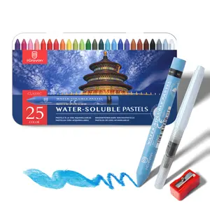Water Soluble Pastels, Watercolor Pastels Set for Beginners and Hobbyists, Includes Sharpener, Palette & Brush for Vibrant Art Creations tiktokshopspringglowup
