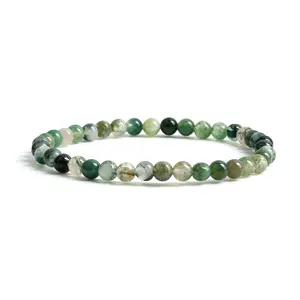 Cherry Tree Collection | Stretch Bracelet | 4mm Beads (Moss Agate)