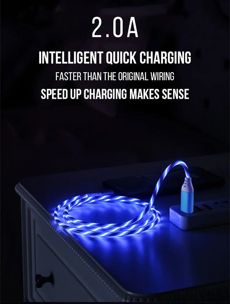 2.4A RGB LED Light Durable USB Data Charging Cable, Fast Sync & Power, Heavy Duty Braided for Mobile Phone, Tablet, Gaming Devices, 3FT Length, Premium Quality for Type-C / USB-C Devices