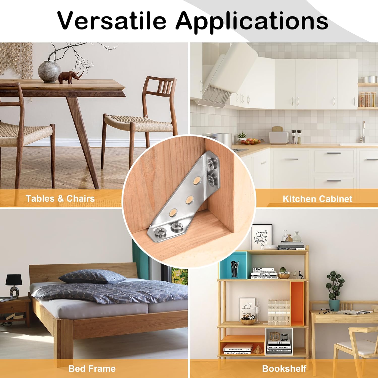 12-Pack Premium Stainless Steel Corner Brackets for Wood Frame, Universal Metal Hardware Corner Braces with Screws, Wooden Furniture Corner Connectors Such as Drawers, Cabinets, Tables and Chairs 12-Pack Premium Stainless Steel Corner Brackets for Wood Frame, Universal Metal Hardware Corner Braces with Screws, Wooden Furniture Corner Connectors Such as Drawers, Cabinets, Tables and Chairs