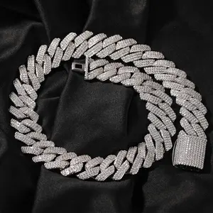 1-96  1-96-1  Hip Hop Rap Necklace Male Versatile Premium Sense Copper Inlaid Zircon 20mm Cuban Chain Jewelry