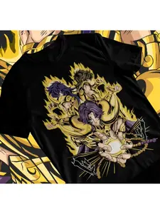 Summer Saint Seiya Dragon Shiryu Chinese Zodiac Knight Anime Men's T-shirt Soft T-shirt Oversized Clothing Streetwear Y2k Top Men's Short Sleeve