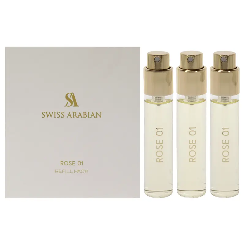 Rose 01 by Swiss Arabian for Unisex - 3 Pc Mini Gift Set 3 x 1oz EDP Spray (Refill)