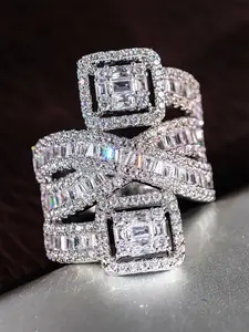 1 PC Charm Cubic Zirconia Stackable Engagement Ring For Women For Wedding Valentine's Day Gift Jewelry