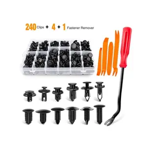 240pcs Bumper Retainer Clips, Car Plastic Rivets Fasteners Remover, Pular Sizes for Door Trim, Panel, Fender, Compatible with Various Vehicle Models, Versatile Use
