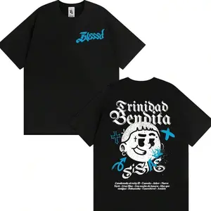 Blessd “Si Sabe” Trinidad Bendita Graphic T-Shirt, Latin Trap Streetwear Tee, Blessd Fans Outfit, Two-Sided Urban Vintage Unisex Shirt