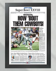 1994 Dallas Cowboys Super Bowl Champion UNFRAME POSTER PRINT Newspaper Cover Print Cowboy Stadium