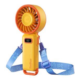 DiveBlues Pink Handheld Portable Turbo Fan USB Rechargeable Pocket Fan Up to 16 Hours 5 Speeds Powerful Cooling for Travel Summer Outdoor Lash Purse