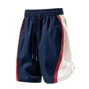 Men’s quick-dry sports shorts with color-block design, lightweight for summer basketball, available in multiple colors; casual mid-length/knee-length shorts, comfortable style #SummerVibes