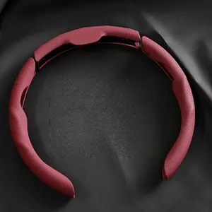 Non slip and Breathable Round Car Steering Wheel Cover Sweat Absorbing and Ventilated Featuring Secure Fastening Clips Stylish Interior Accessory Suitable for Sedans and SUVS  Universal Car Interior Decoration for All Seasons