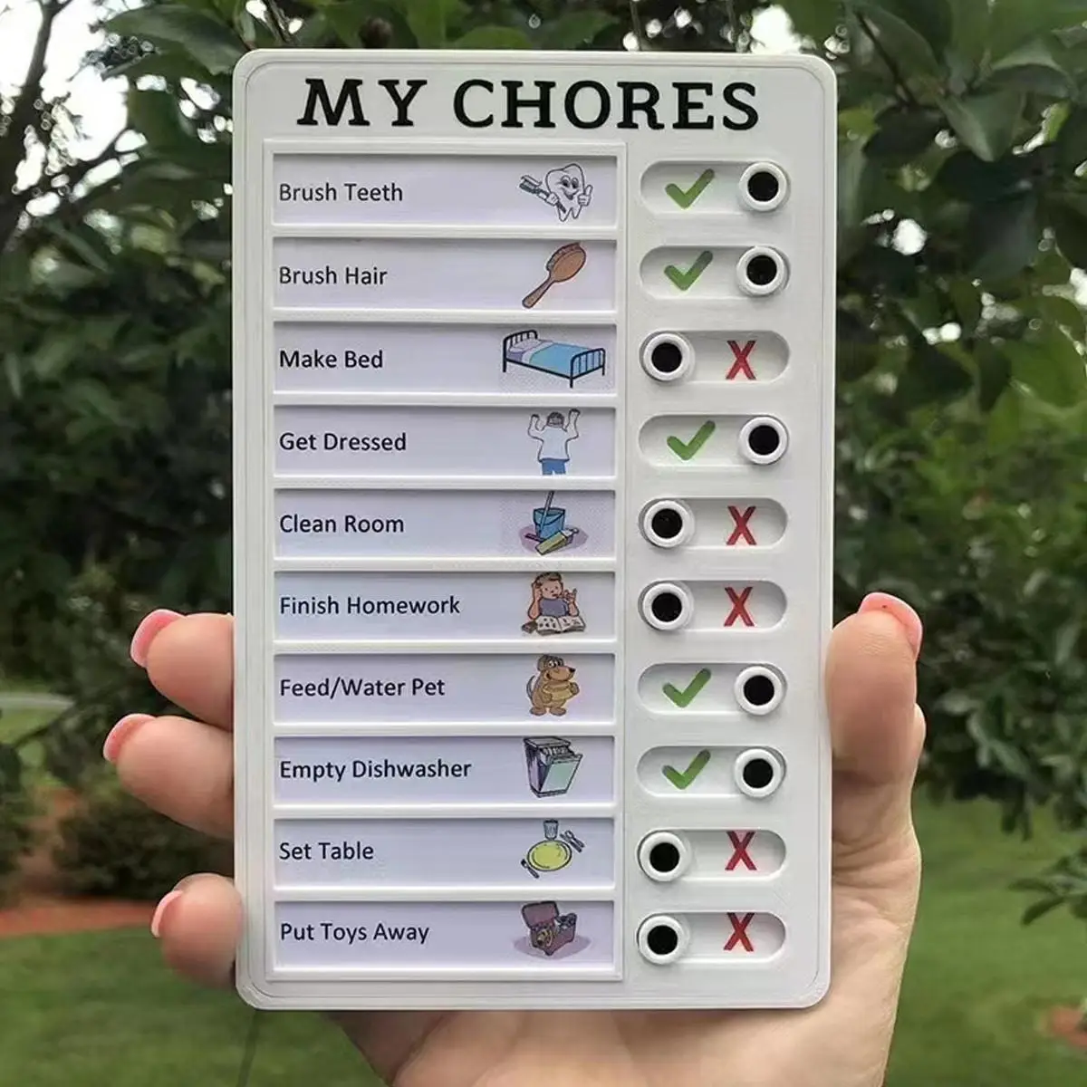 Random Color DIY Sliding Routine Chart, 1 Count Daily Schedule Tasks Memo Checklist Board with 10pcs Replacement Paper, Portable For To Do List Planne