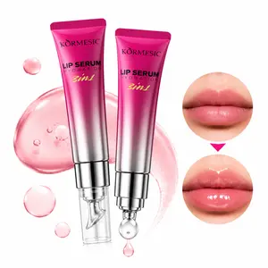 KÖRMESIC 3-in-1 Hydrating Lip Serum, Non-Sticky High-Shine Lip Gloss with Metal Applicator, Peach Scent Moisturizing Lip Care for Soft, Fuller-Looking Lips,Peach Jam Lip Gloss,perfect pout,fuller-looking lip,Cooling Metal Roller Applicator,Wedding Makeup