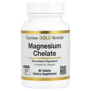 California Gold Nutrition Magnesium Chelate with Calcium, 90 Tablets